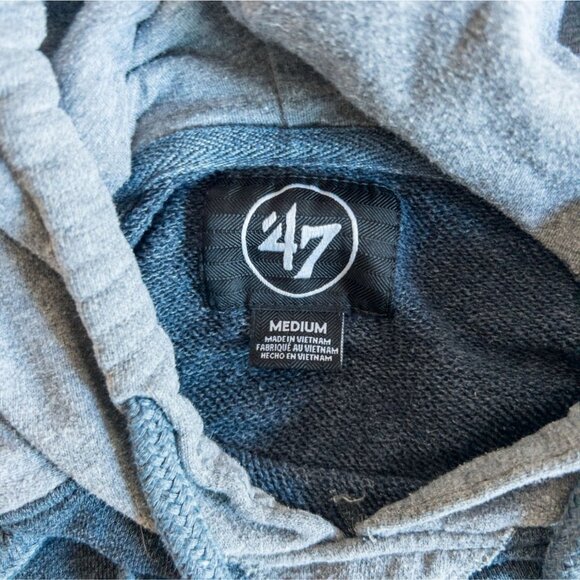 New York Yankees Gray & Navy Hoodie By 47 Medium - Picture 3 of 4